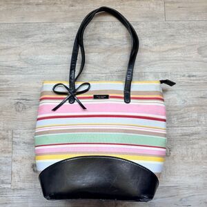 Kate Spade Y2K Striped Tote Bag Colorful Vintage 90s Shoulder Purse Summer Cute